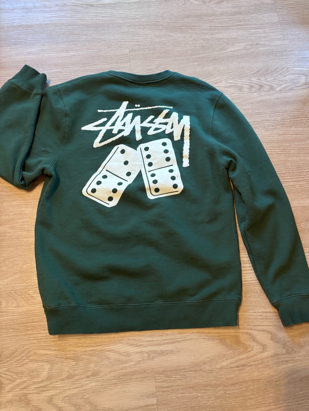 Stussy Men’s M Crew Neck Domino Sweatshirt Streetwear Green